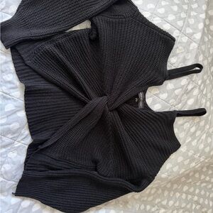 Almost Famous Black Knit Hoodie